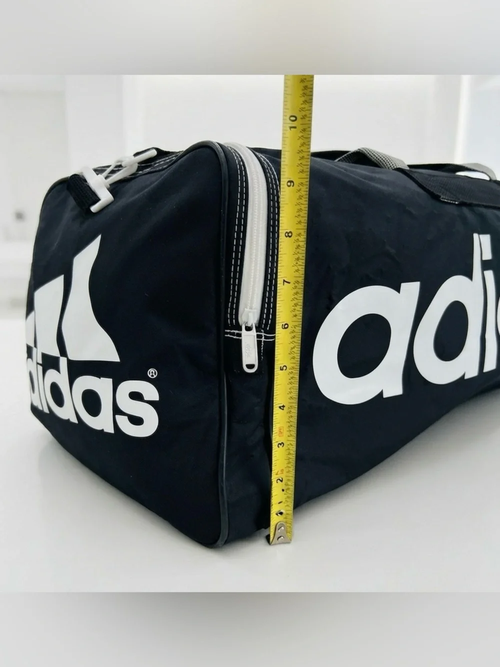 Vintage 90s Adidas Duffel Bag – Black/White Nylon – Taiwan - Rare